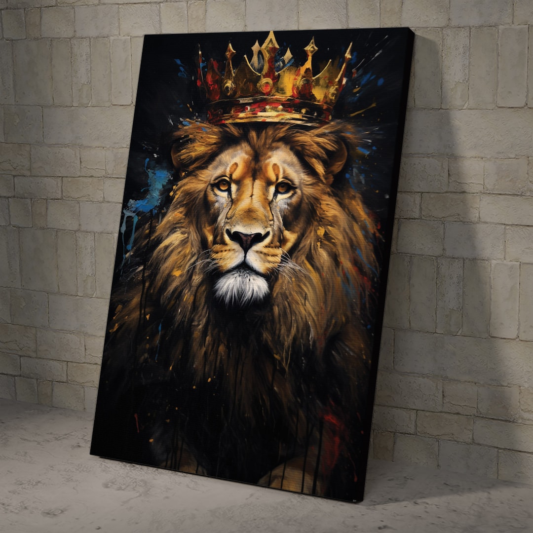 Lion Majestic Print 4 Canvas Wall Art Decor - Etsy