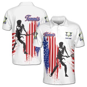 Custom Name American Play Tennis Men&#39;s Polo Shirt S-5XL