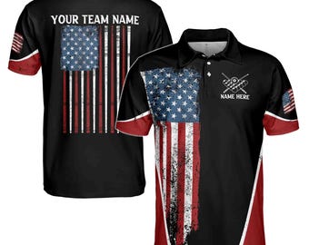 Customize American Flag Billiard, Pool Team Gift 3D Polo Shirt Size S-5XL