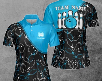 Custom Name Team Name Bowling Pins Balls Team Women's Polo Shirt S-5XL