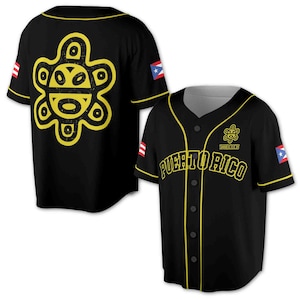 Taino Sun Puerto Rico Custom Name Baseball Jersey S-5XL
