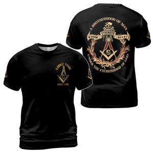 Customize Name Number Lodge Masonic Freemasonary T-shirt S-5XL