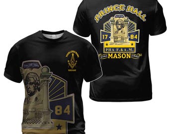 Op maat gemaakt PHA Prince Hall-metselwerk F.&A.M. Heren-T-shirt S-5XL