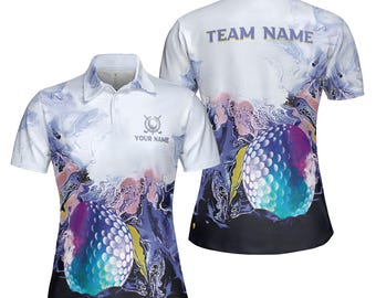 Watercolor Golf Ball Polo: Women's Tone Athletic Shirt