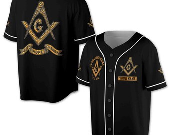 Customize F. & A.M. Prince Hall Freemason Lodge Name, Number, Name Custom Baseball Jersey S-5XL