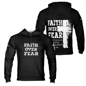 Custom name Faith Over Fear Christian Hoodie S-5XL