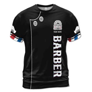 Custom Name Men Barber Uniform Men&#39;s T-shirt S-5XL