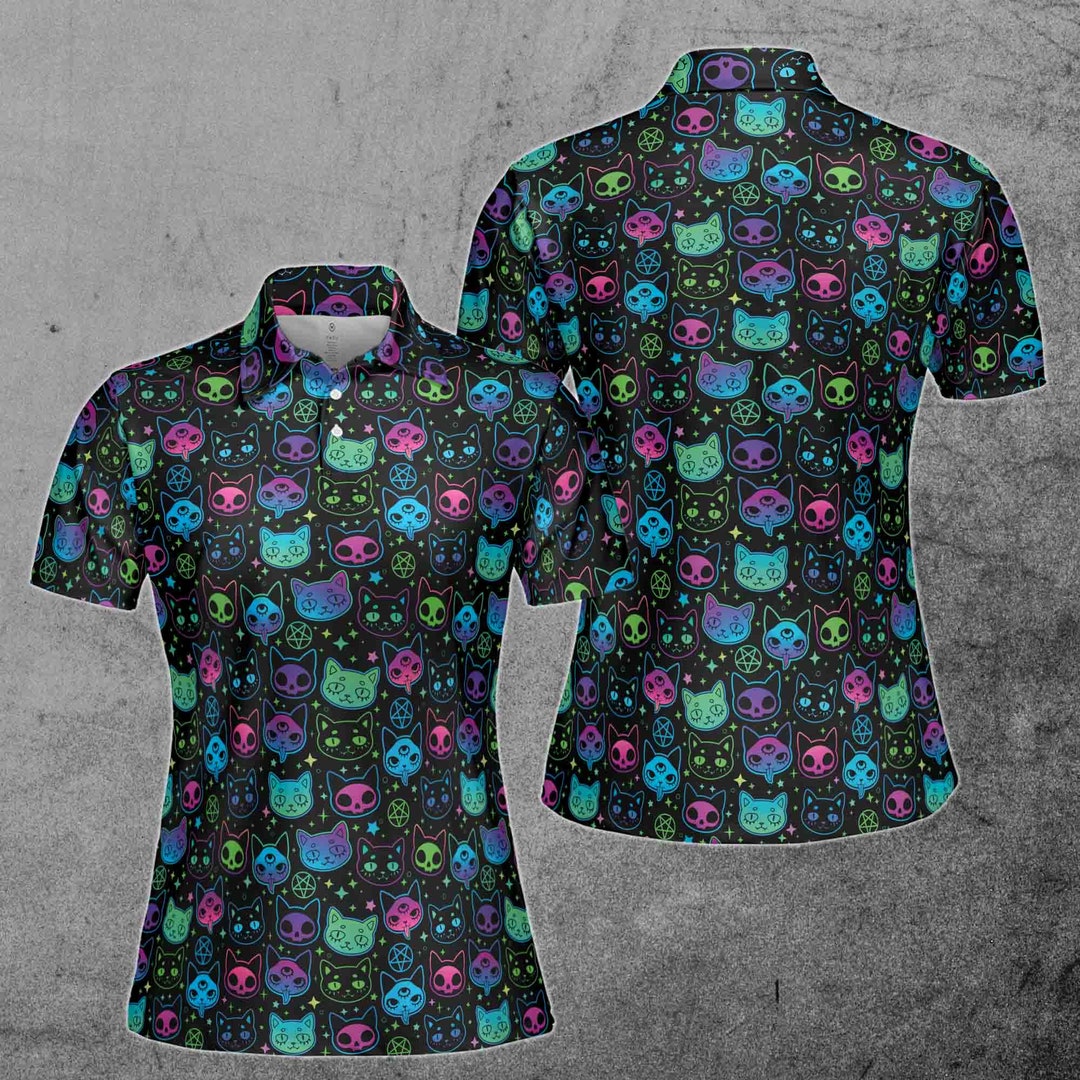 Cat Camouflage Print Women's Golf Shirts