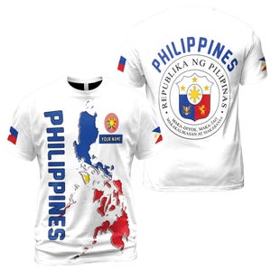 Custom Name Patriotic Philippines Coat of Arms Men&#39;s T-shirt S-5XL