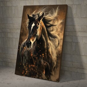 Beautiful Brown Horse Poster and Canvas, Horse Lover Gift Wall Art Decor