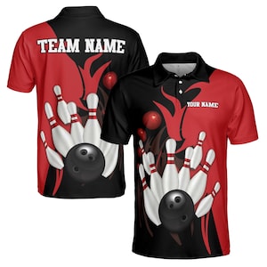 Personalized Bowling Team Custom Color Men&#39;s Polo S-5XL