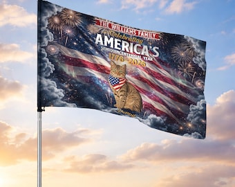 Custom Pets Photo Celebrating 250 Years US Freedom House Flag