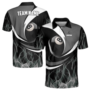 Personalized Basic Billiard Passion 8-Balls Men&#39;s Polo Shirt S-5XL