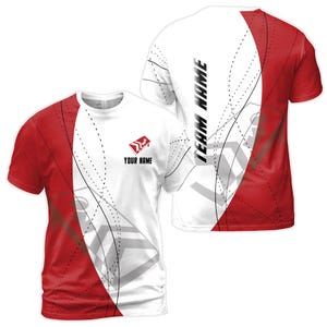 Lustiges individuelles Name Cornhole Player weißes und rotes Herren-T-Shirt S-5XL