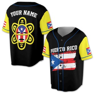 Custom Name Taino Sun Patriotic Puerto Rico Baseball Jersey S-5XL