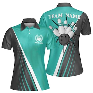 Custom Name Team Name Bowling Team Women&#39;s Polo Shirt S-5XL