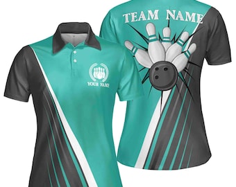 Custom Name Team Name Bowling Team Women&#39;s Polo Shirt S-5XL
