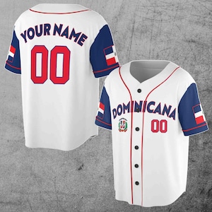 Personalized Name Number Dominican Republic Dominicana Adult, Youths and Kids Baseball Jersey S-5XL