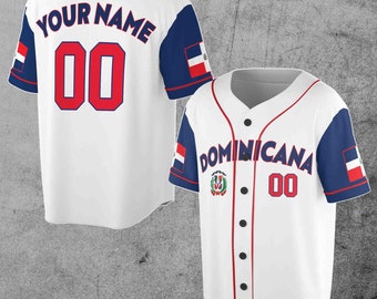 Personalized Name Number Dominican Republic Dominicana Adult, Youths and Kids Baseball Jersey S-5XL
