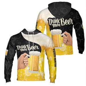 Sudadera con capucha y taza de cerveza con nombre personalizado, tallas S a 5XL