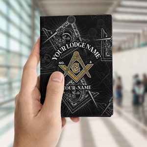 Personalizar nombre Nombre de la logia Masonería Masónica Porta pasaporte de cuero
