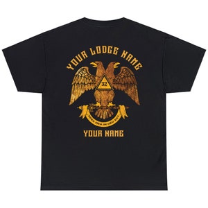 Custom Scottish Rite 32 Degree Emblem Masonic (ON BACK) Unisex T-shirt Sweatshirt Hoodie