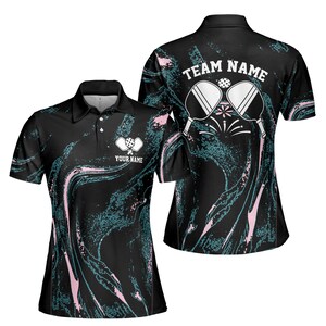 Personalisiertes Name Streak Splatter Muster Pickleball Damen Poloshirt S-5XL