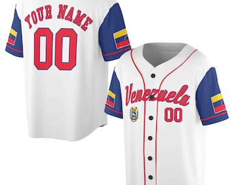 Personalized Name Number Venezuela Coat of Arms Kid Youth Adult Baseball Jersey S-5XL