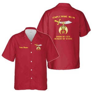 Personalized Noble Shriner Custom Your Temple Shriner Hawaiian Shirt S-5XL