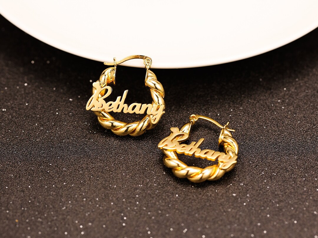 Baby Name Earrings, Custom Baby Name Earrings, Personalized Name