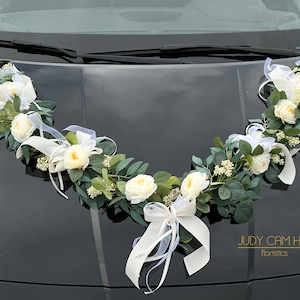 3pcs. Car decoration car garland car decoration wedding rose eucalyptus garland cream/white/green CW1