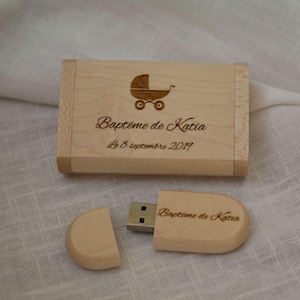 Op maat gemaakte houten USB 3.0-flashdrive met doos