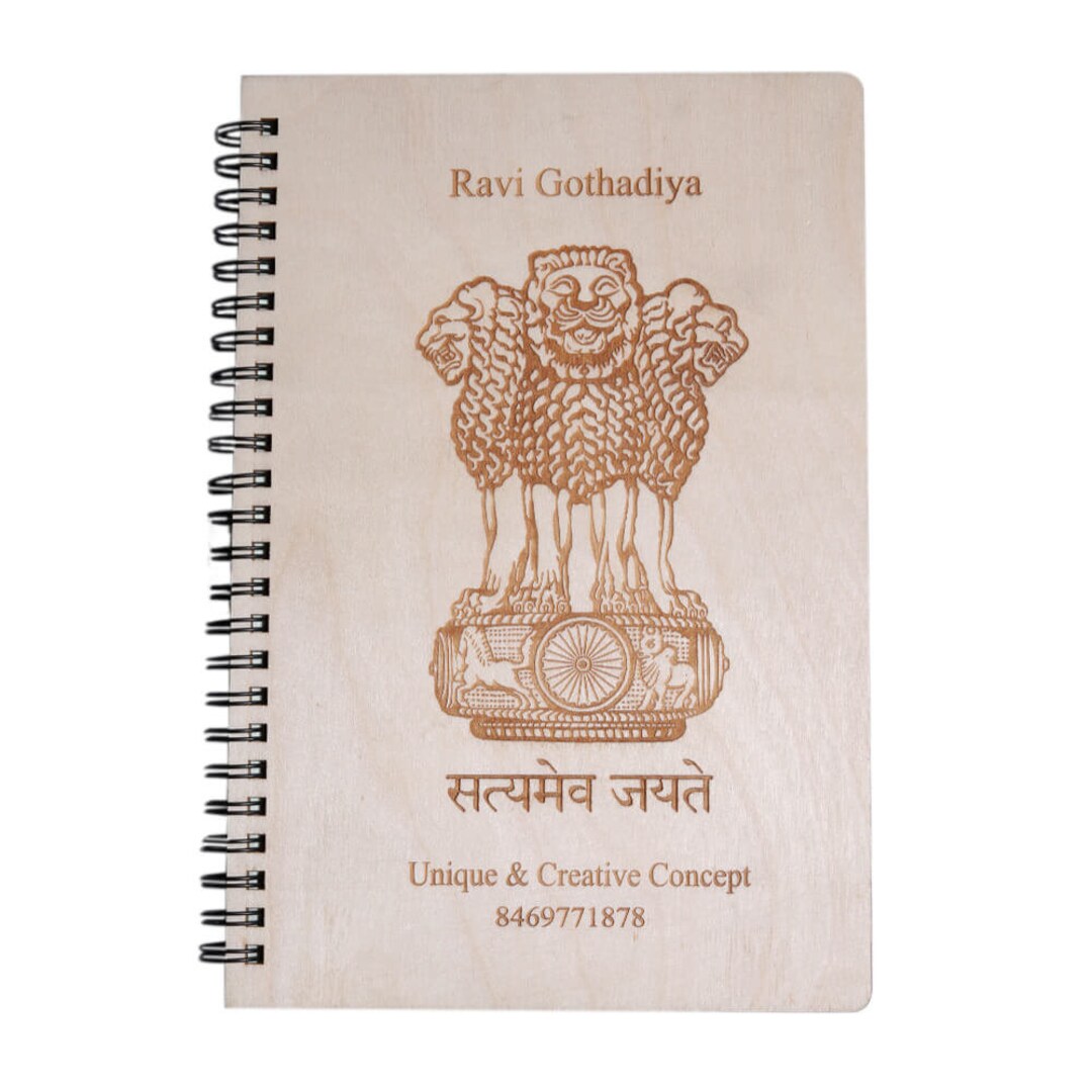 Customized Birch Wooden Cover Diary: Personalized Laser Cut Notebook - Etsy