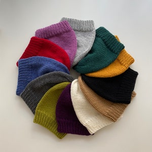 Handknit Unisex Beanie | Basic Unisex Beanie | Wool Beanie |  Handcrafted Wool Beanie | One Size Beanie | Variable Colours