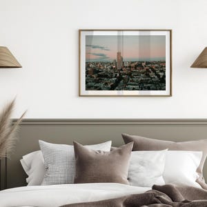 Atardecer en la azotea de Sídney / Fotografía del horizonte de la ciudad / Arte mural urbano australiano de Kannika Afonso