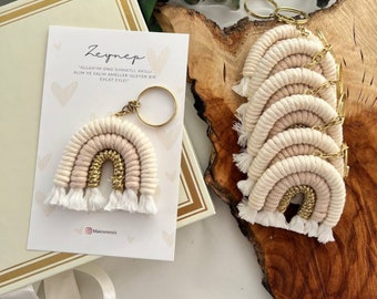 Mini macramé arc-en-ciel, cadeaux pour invité, cadeaux de mariage, cadeaux de porte-clé arc-en-ciel, cadeaux de baby shower, cadeaux nouveau-né