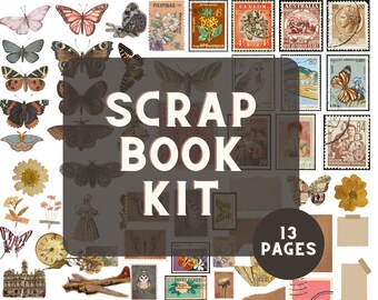 Vintage Digital Scrapbook Kit, 10x10 inc, digital scrapbooking, scrapbook layouts, Scrapbook Elements