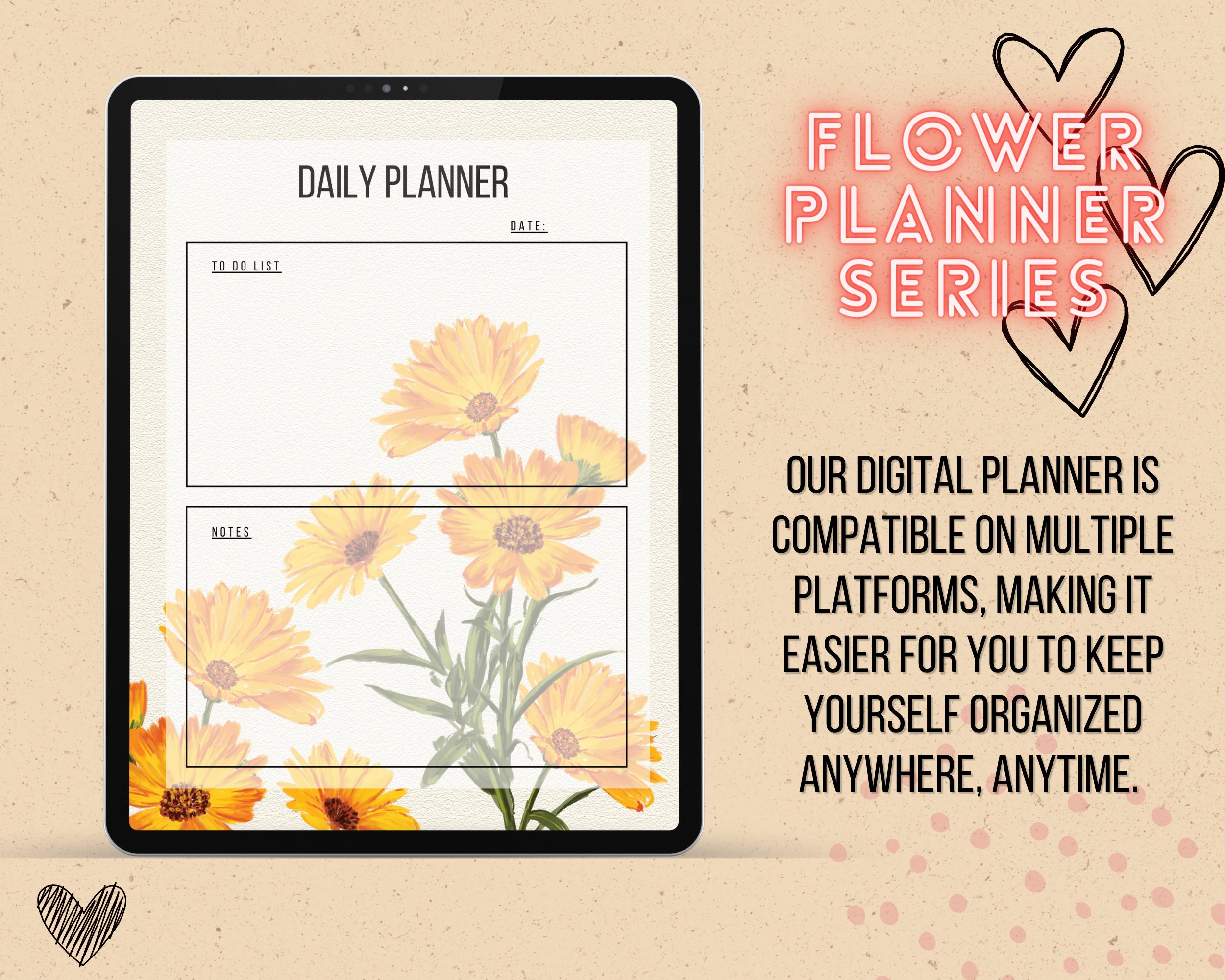 Flower Planner Series, Fillable Planner, Goodnotes Template, Notability ...