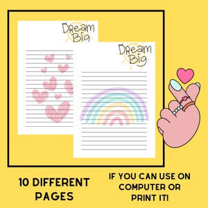 Dream Big Notepad, digital notepaper, student journal, digital note taking, notability notepad, paperless planning, aesthetic notepad,