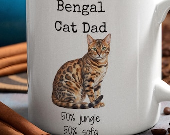Bengal Cat Dad Mug | Funny Coffee Cup for Pet Lover | Fathers Day Pet Gift