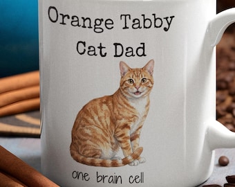 Orange Tabby Cat Dad Mug | Funny Coffee Cup for Pet Lover | Fathers Day Gift