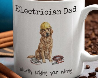 Electrician Dad Mug | Funny Coffee Cup for Tradesman | Fathers Day Gift