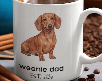 Dachshund Dad Mug | Funny Coffee Cup for Dog Lover | Fathers Day Pet Gift