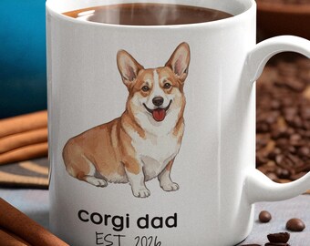 Pembroke Welsh Corgi Dad Mug | Funny Corgi Butt Coffee Cup | Fathers Day Pet Gift