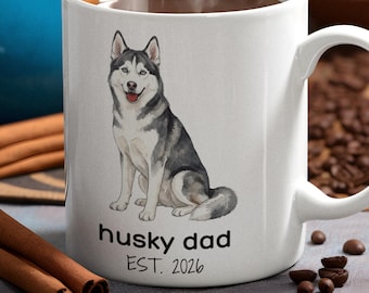Husky Dad Mug | Funny Coffee Cup for Dog Lover | Fathers Day Pet Gift