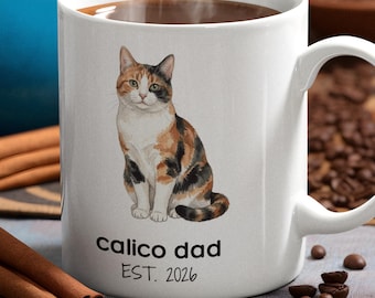 Calico Cat Dad Mug | Funny Coffee Cup for Cat Lover | Fathers Day Pet Gift