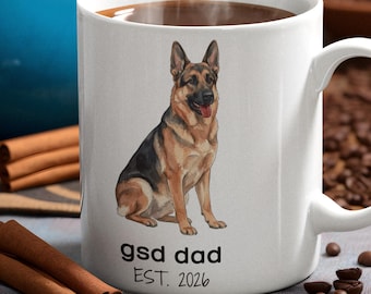 German Shepherd Dad Mug | Funny Coffee Cup for Dog Lover | Fathers Day Pet Gift