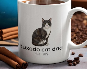 Tuxedo Cat Dad Mug | Funny Coffee Cup for Cat Lover | Fathers Day Pet Gift