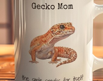 Gecko Mom Mug | Funny Leopard Gecko Coffee Cup | Reptile Lover Gift