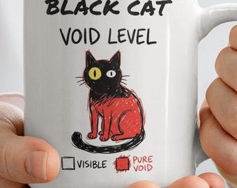 Funny Black Cat Mug | Void Mode Coffee Cup | Cat Lover Gift